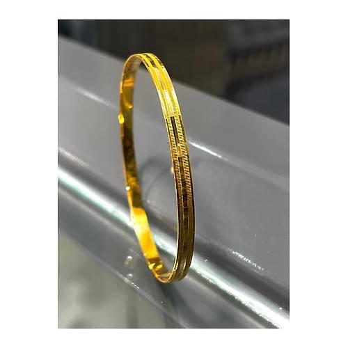 Kibrit Bilezik | 15 gr (Gram) Klasik Tırtıklı Ray Kibrit Çöpü Bilezik 22 Ayar Altın
