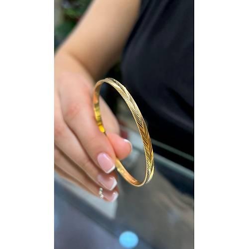 Kibrit Bilezik | 8 gr (Gram)  Yatırımlık İşçiliksiz Başak Ajda Kibrit Çöpü Bilezik 22 Ayar Altın