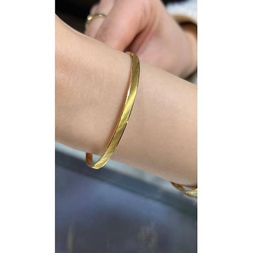 Kibrit Bilezik | 17 gr (GRAM) Yatırımlık Işçiliksiz Trabzon Desenli Çöp Bilezik 22 Ayar Altın